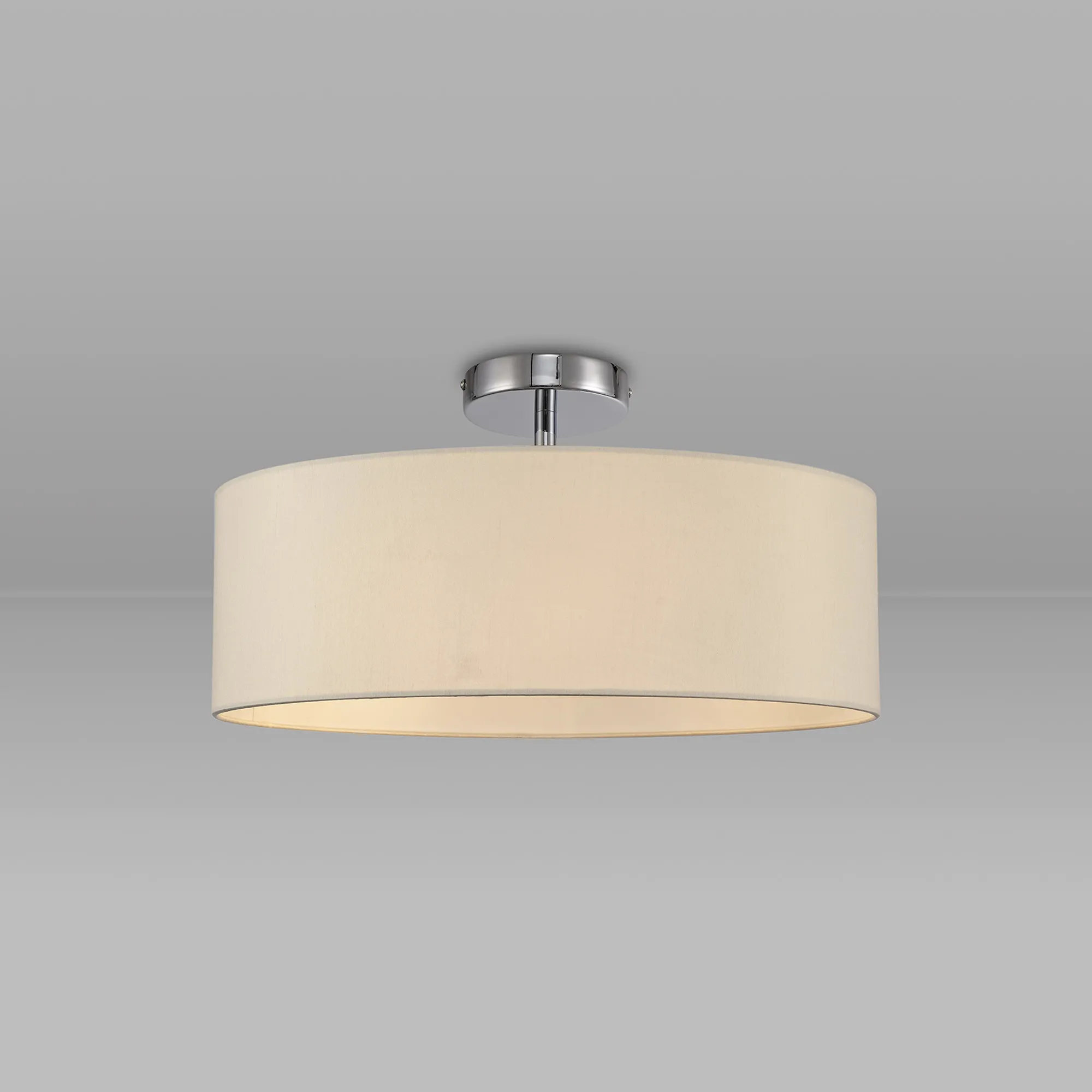 Baymont 45cm, Semi Flush 3 Light Polished Chrome, Nude Beige/Moonlight DK0693  Deco Baymont CH NU